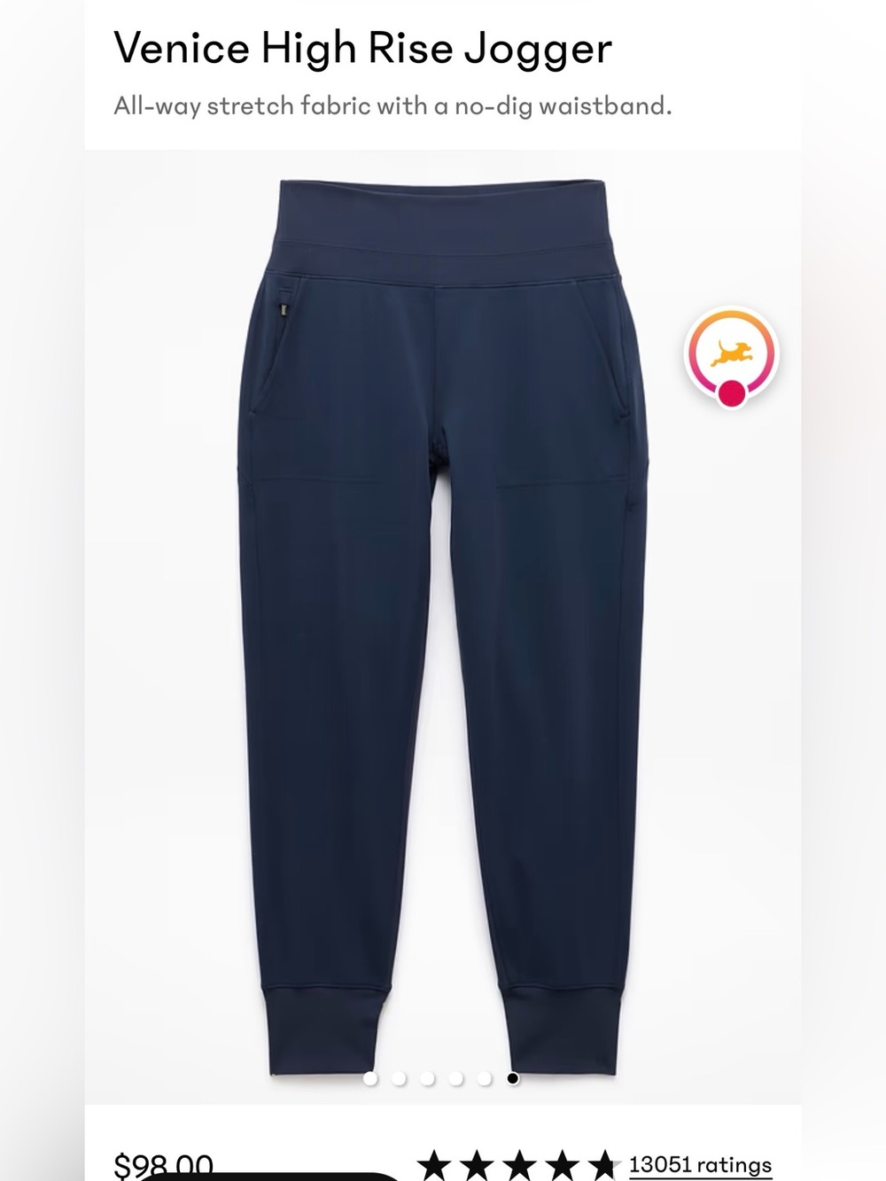 Athleta Venice high rise Joggers for women. Navy. Size small. Like new